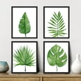 thumbnail image 2 of PixonSign Framed Wall Art Emerald Green Jungle Plants Print, Set of 4 Nature Wilderness Wall Decor Prints, Adhesive Canvas Poster, Modern Leaves Artwork for Bedroom, Office - 11"x14" Black, 2 of 5