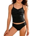 thumbnail image 5 of Bigetiay Girls 2 Piece Swimsuit Fashion Ruched Cross-Front Tankini Set Girls Bathing Suit 9-10 Years, 5 of 5