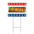 thumbnail image 1 of Fireworks (18" x 24") Yard Sign, Includes Metal Step Stake, 1 of 6