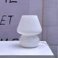 thumbnail image 2 of Lámpara de cabecera de seta de vidrio, lámpara de mesa translúcida Lámparas de estar de cabecera de vidrio a rayas modernas Luz de remolino de escritorio, para decoración del hogar (hy), 2 of 4