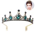 thumbnail image 2 of Corona de mujer - Diadema de reina de cristal vintage con peine para novias, bodas, cumpleaños y desfiles, 2 of 8