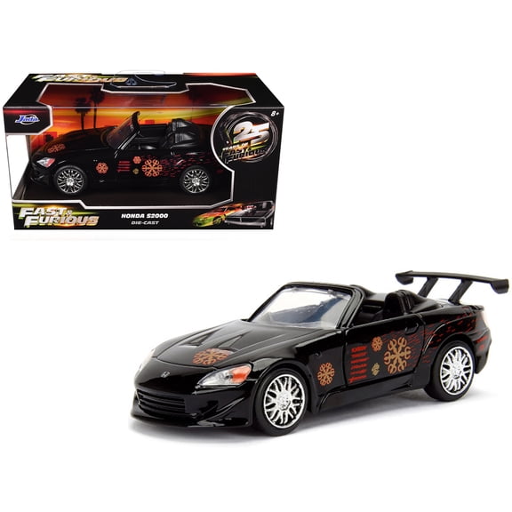 Honda S2000 Convertible Black with Graphics "25 Years of Fast & Furious" 1/32 Diecast Model Car by Jada