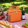 thumbnail image 5 of THOPBPRK Large Capacity Crossbody Picnic Bag Insulated Lunch Cooler Tote Handheld Food Carrier with Adjustable Shoulder Strap for Outdoor Travel Family Camping and Beach Outings , Orange, 5 of 5