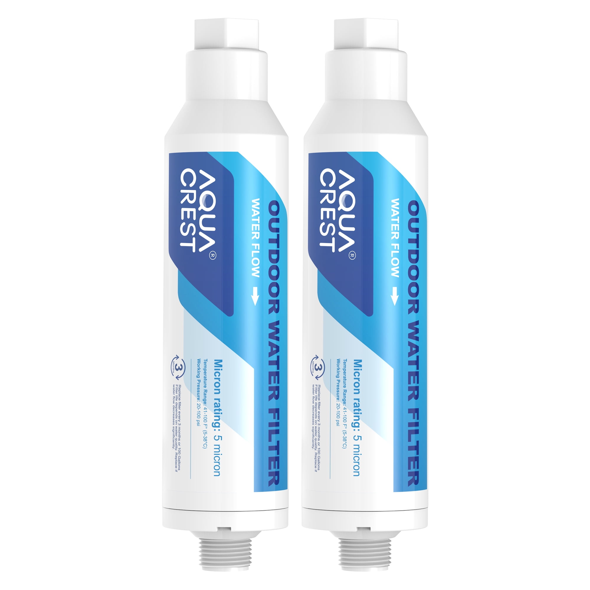 2 Pack AQUA CREST Inline Water Filter, NSF Certified, Dedicated for Car