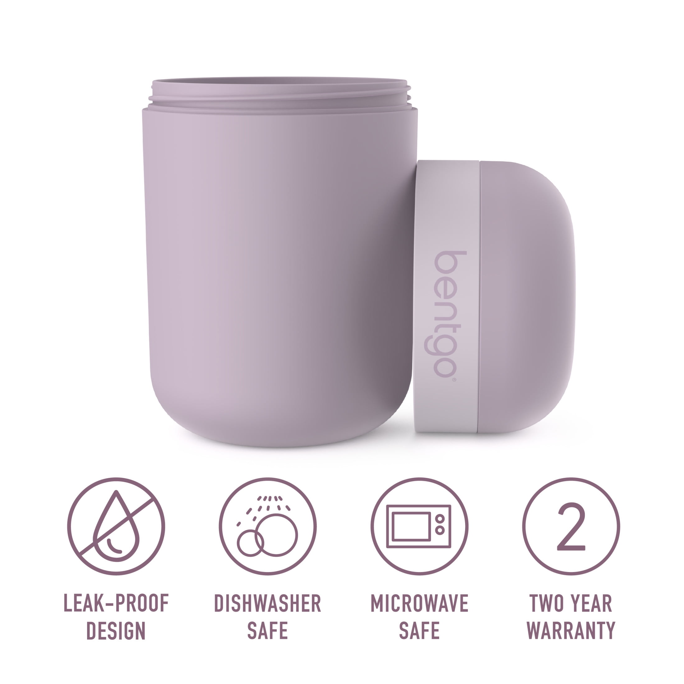 (4 pack) Bentgo Snack Cup - Reusable Snack Container with Leak-Proof Design, Toppings Compartment, and Dual-Sealing Lid, Portable & Lightweight for Work, Travel, Gym - Dishwasher Safe (Orchid)