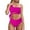 Hot Pink, variant on RQYYD Two Piece Bathing Suit for Women One Shoulder High Waisted Bikini Tie High Cut Two Piece Swimsuits for Women Swimwear Swimming Suit