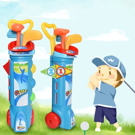 OUNONA 1 Set of Golf Toy Set for Outdoor Kids Play Equipment in Blue