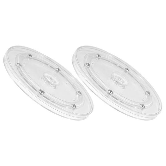 Homoyoyo Clear Plastic Turntable for Decoration, 360-Degree Rotating, Fine Grinding, 2Pcs