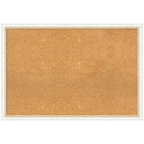 Amanti Art Natural Cork Board Wood Framed Morgan White Gold Bulletin Board 38 in. x 26 in.