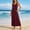 Wine, variant on Women's Summer Dresses with Pockets Plus Size Crew Neck Solid Color Sleeveless Ankle Length Dress