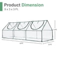thumbnail image 4 of Aoodor 9 ft. x 3 ft. x 3 ft. Mini Greenhouse with 3 Zipper Doors, Water Resistant UV Protected for Flowers, vegetables and herbs - Transparent, 4 of 8