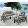 thumbnail image 3 of Superjoe Outdoor Patio 3-Seat Aluminum Sofa Couch Furniture with Dark Grey Cushions, Grey, 3 of 11