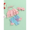 Caoirhny Toddler Baby Girl Swimsuit Halter Ruffles Tops Mermaid Shorts