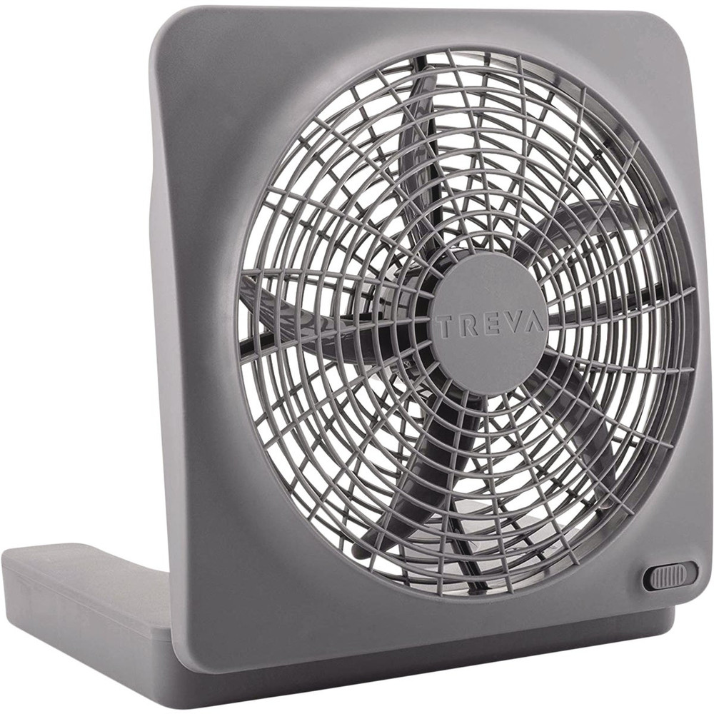 Treva 10 In. 2Speed Gray Battery Operated Table Fan FD10101A FD10101A