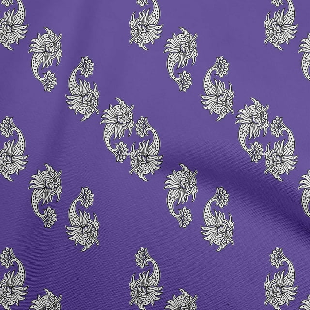 oneOone Silk Tabby Purplish Blue Fabric Block Craft Projects Decor Fabric Printed By The Yard 42 Inch Wide-SY