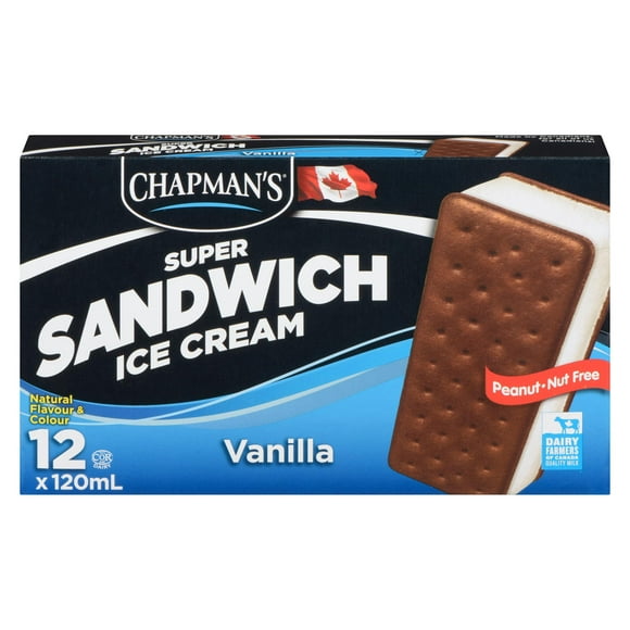 Chapman's Vanilla Ice Cream Super Sandwich, 12 x 120mL
