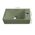 thumbnail image 5 of Jonathan Y Wall Mounted Rectangular Ceramic Mini Sink, Right-Side Faucet, Matte Olive, 5 of 6