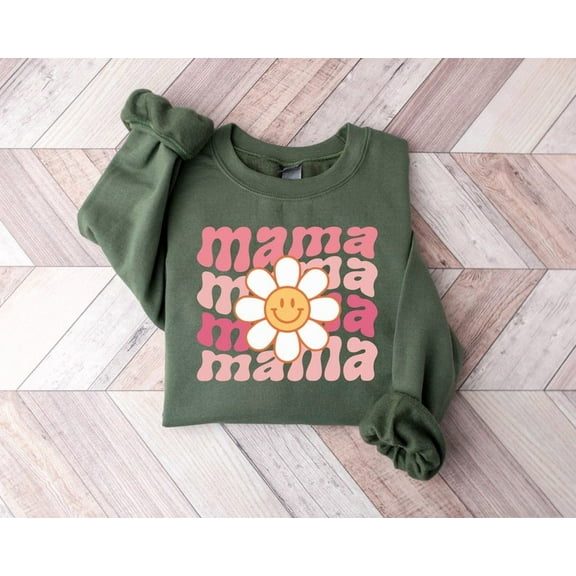 Happy Mother’s Day Sweatshirt, Custom Mama Flowers Shirt, Cool Mom Gift Sweater for New Moms
