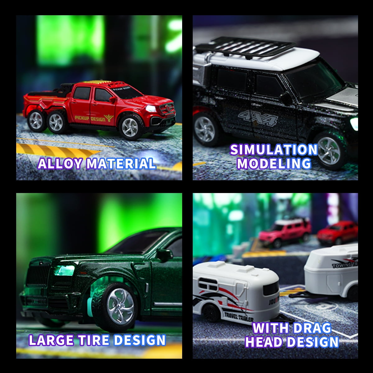 1: 64 mini large G remote control car, 2.4GHz dual frequency control, alloy body, adjustable speed and steering