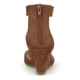 thumbnail image 2 of JOURNEE COLLECTION Womens Brown Ankle Strap Cushioned Kova Pointed Toe Wedge Zip-Up Heels 9, 2 of 4