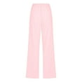 thumbnail image 5 of HKYNLAG Womens Cotton Linen Pants With Pockets Pull On Petite Summer Pants Drawstring Elastic Waist Pants Lounge Pants Straight Leg Lightweight Trousers Pink S, 5 of 5