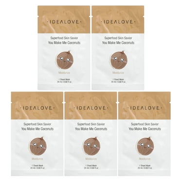 Idealove Superfood Skin Savior, You Make Me Coconuts, 5 Beauty Sheet Masks, 0.68 fl oz (20 ml) Each