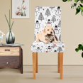 thumbnail image 4 of Yayeee 4 Pack Dining Chair Covers Stretch Parson Chairs Slipcovers Seat Protector, Black Cartoon Snowmen, 4 of 6