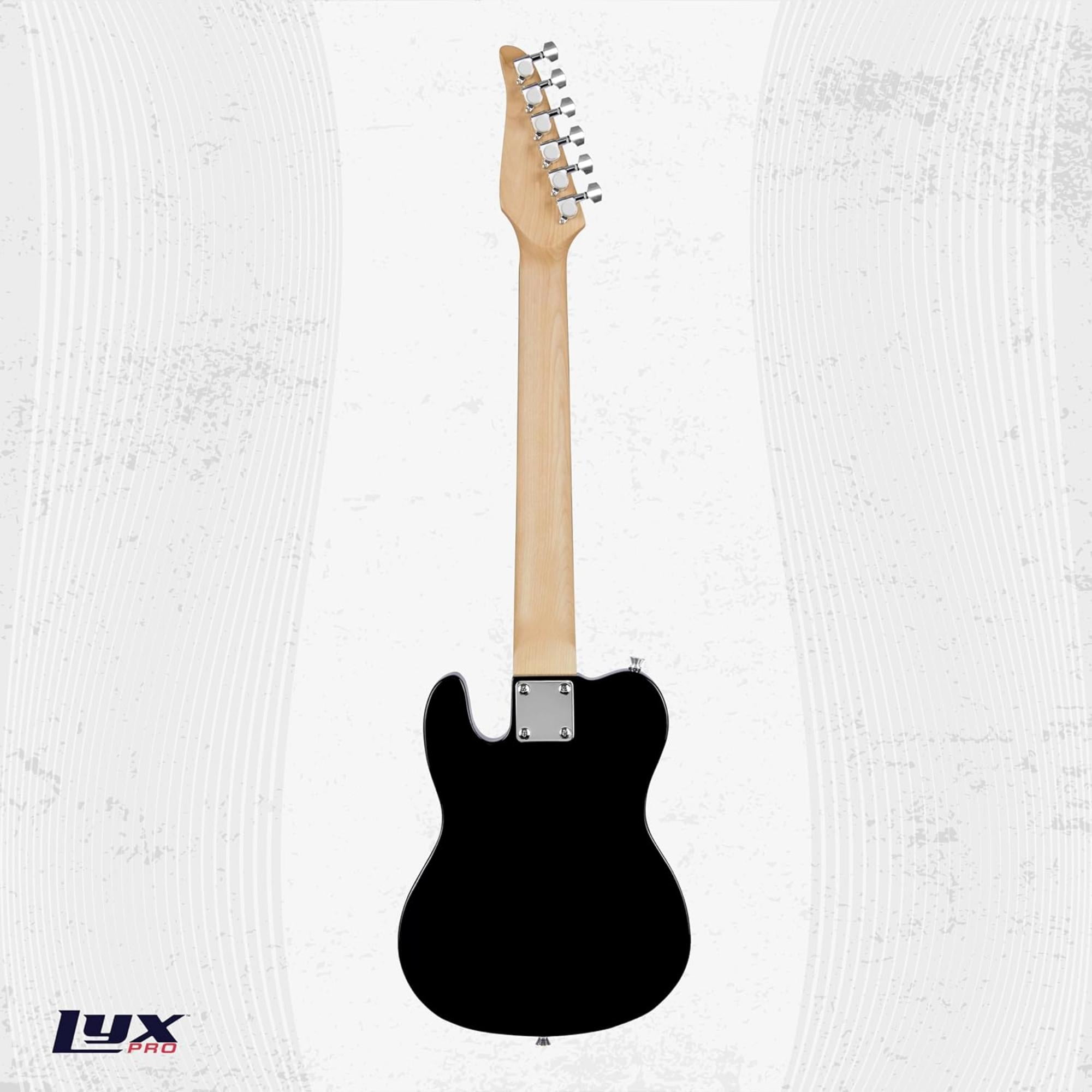 LyxPro Beginner 30" TL Series Electric Guitar, Paulownia Body, Black