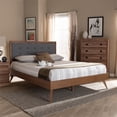 thumbnail image 6 of Allora Mid-Century Wood and Fabric Queen Platform Bed - Dark Gray, 6 of 9