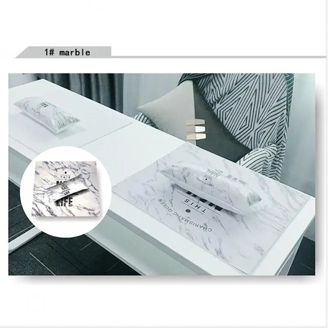 Nueva almohada de mano para decoración de uñas, soporte para esmalte de uñas, esponja de cuero PU suave, reposabrazos a rayas, diseño de flamenco, manicura Zhivalor 2030506-1