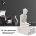 thumbnail image 5 of Sunrain Quoowiit Decoración de Estatua Moderna, Escultura de Resina de Arte Abstracto, Estatuilla de Adorno de Estatua Simple Decoración para el hogar y la Oficina - Blanco A brillar  Electrónica, 5 of 5