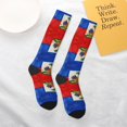 thumbnail image 6 of Women's Knee High Socks Haitian Flag Thermal Soft Knee Long Socks, 6 of 7