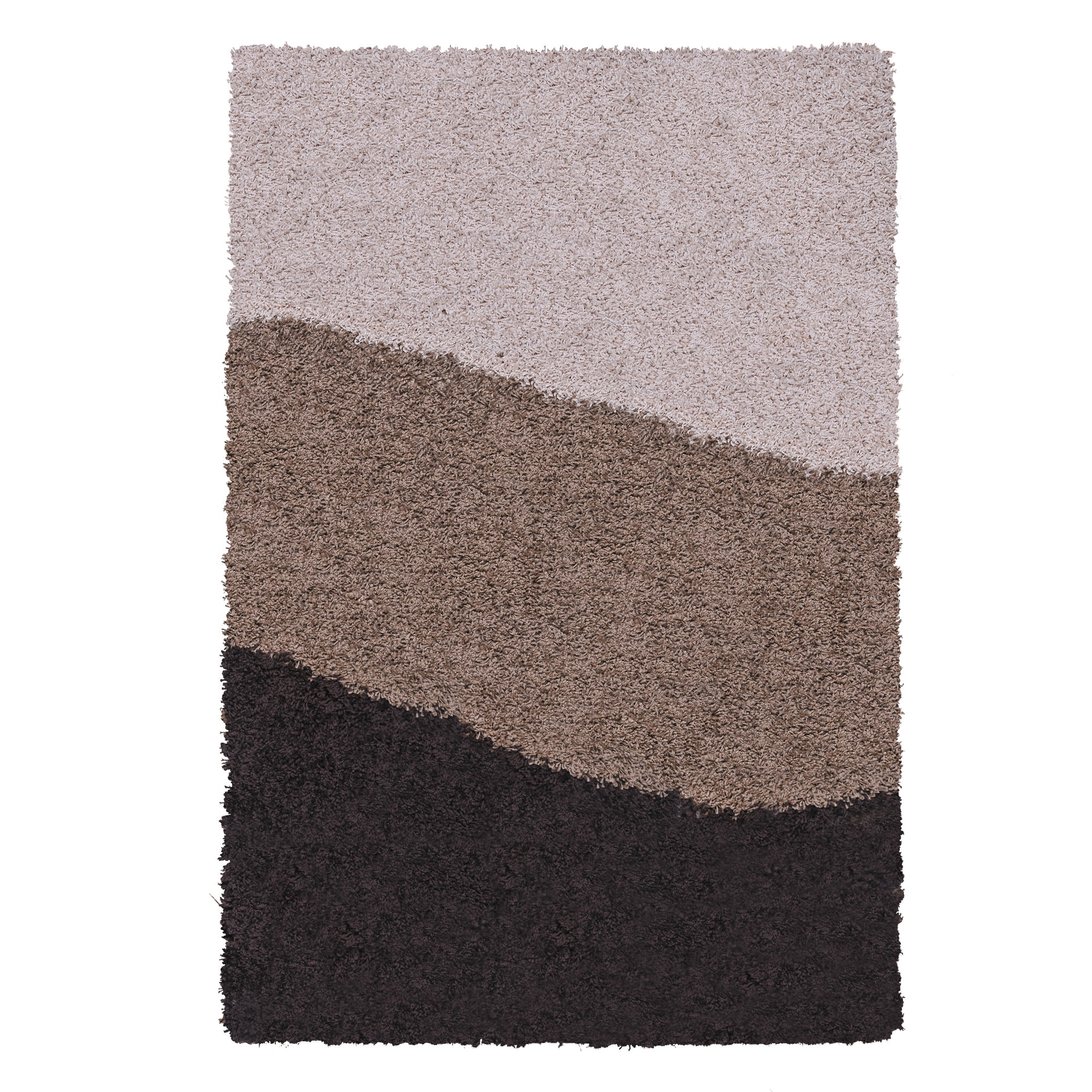 Alfombra Shaggy Roma 133X180 Ondas Café