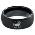 thumbnail image 2 of Tungsten Deer Hunter Hunting Elk Band Ring 8mm Men Women Comfort Fit Black Dome Brushed Polished, 2 of 4