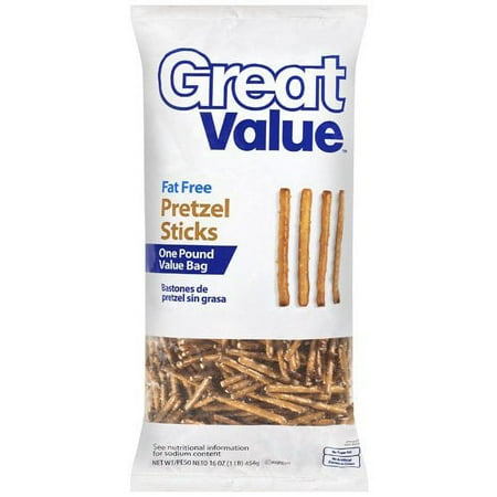 Great Value Fat-Free Pretzel Sticks, 16 oz