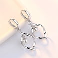 thumbnail image 4 of Pendientes para mujer, regalos para mujer, pendientes de corazón giratorio con perlas, pendientes largos para mujer, pendientes de perlas de moda con torsión, pendientes para mujer, 4 of 5