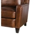 thumbnail image 4 of Benjara BM297241 83 in. Rich Leather Fabric Nailhead Trim Foam Cushioning Sofa, Brown & Brass, 4 of 5