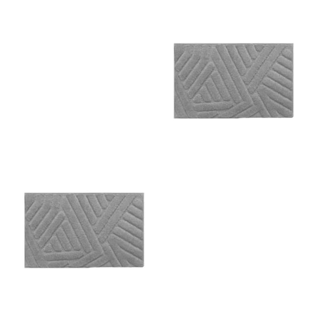 Billuyoard Lujosa alfombra para baño: elegante y fácil de limpiar, impermeable, antideslizante, para baño. gris claro 2Conjunto