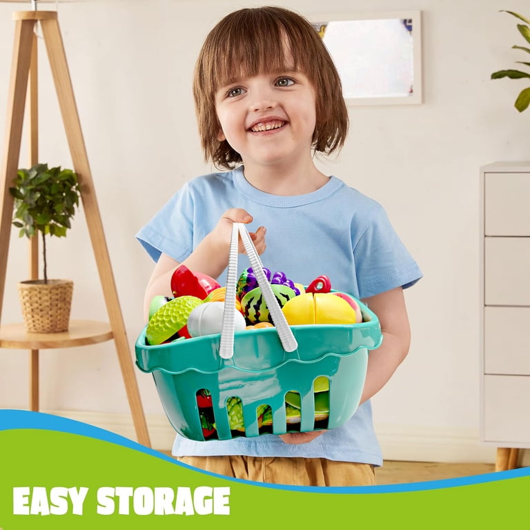 BEEPRINCESS 30-Piece Play Food Set with Storage Basket photo 5