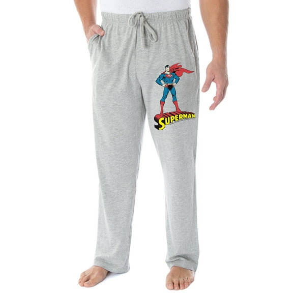 DC Comics Men's Vintage Superman Character And Logo Loungewear Pajama Pants