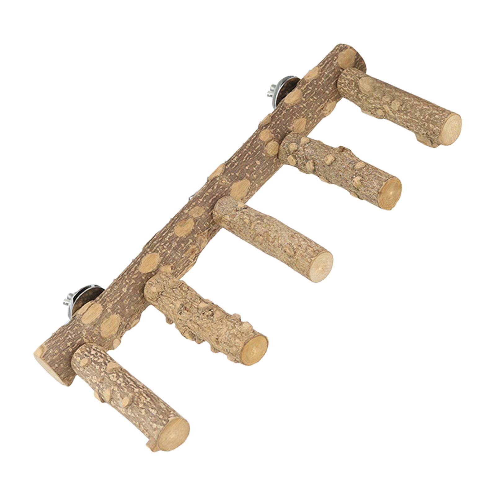 TOOYFUL Bird Parrot Ladder Perch Jump, Climb, Perch and Chew Toy Cage Toy Training Wooden Playing Gyms for Bird Hamster