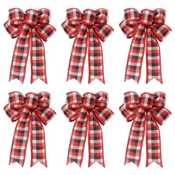 YTTAL 6 Pack Red Bows For Christmas Tree Christmas Bows Outdoor Decorations, Large Christmas Tree Bow, Wreath Bow for Xmas Home Front Door Decor