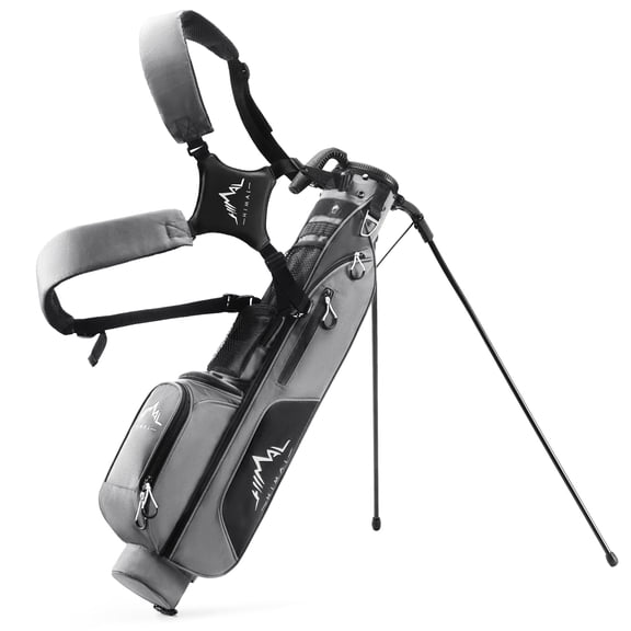 Small Par 3 Golf Stand Bag - Lightweight for Pitch & Putt | Par 3 & Driving Range, Holds 4-6 Clubs, 2-Way Dividers, Dual Shoulder Straps, Cooler Pocket, Dust Cover, Stable Stand