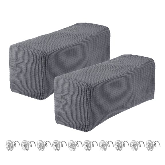 Uxcell 2pcs Stretch Armrest Covers, Couch Arm Covers with Twist Pin, Protector Slipcovers for Chairs Sofa Light Grey