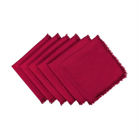 Basic Napkin - DII Solid Wine Heavyweight Fringed Napkin (Set of 6)