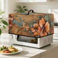 thumbnail image 4 of FOR U DESIGNS Wood-carved Hummingbird Hibiscus Pattern Microwave Oven Dust Cover Stain Resistant Shield For Countertop Appliances Washable Machine Protector Decorative with Top Handle-S, 4 of 8