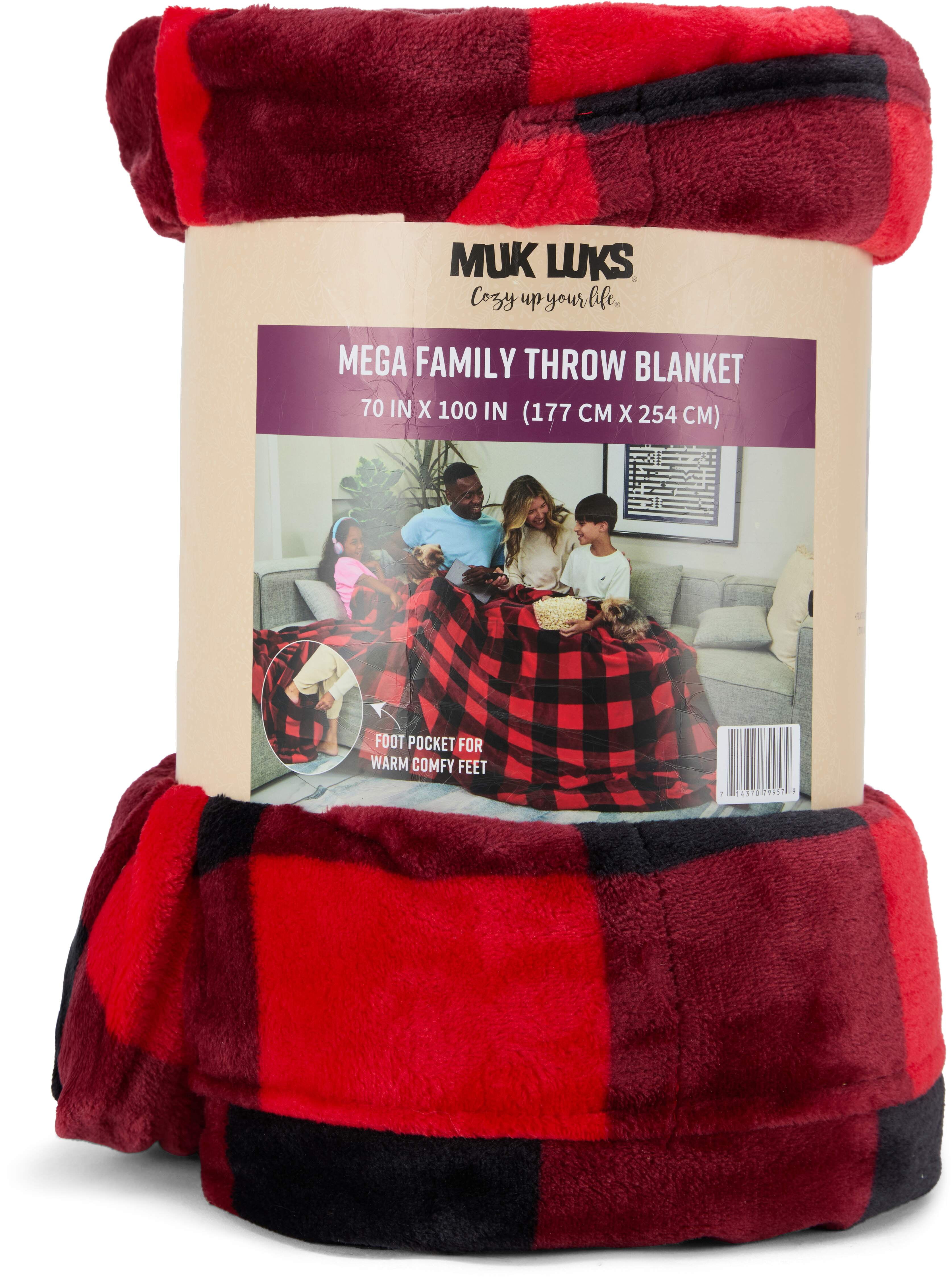 Muk Luks Luxurious and Soft Extra Large Red Family Throw Blanket