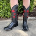 thumbnail image 3 of GadwallAR Women's Erin Full Leather Western Boot with Classic Leather Sole Black Rose Size 6.5, 3 of 6