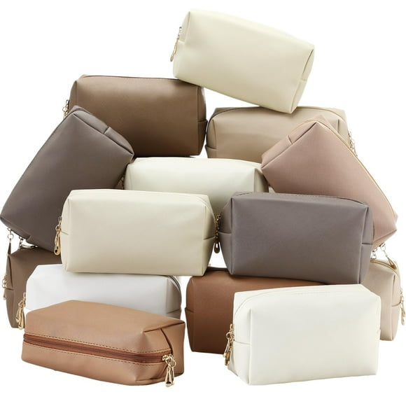 Bolsas de maquillaje Kigeli de piel sintética para cosméticos, impermeables, 15 unidades