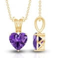 thumbnail image 4 of Rosec Jewels Real Amethyst Heart Pendant Necklace (8mm, AAA Quality, 2 Carat) - with Chain - February Birthstone Necklace, 14K Yellow Gold, 4 of 8